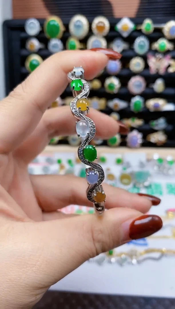 银S925镶嵌戒指翡翠我***理270