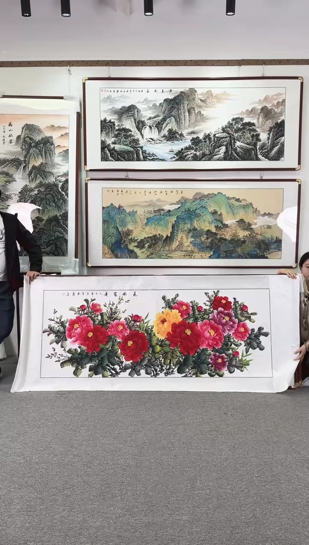 国画纯手绘208x86花开富贵