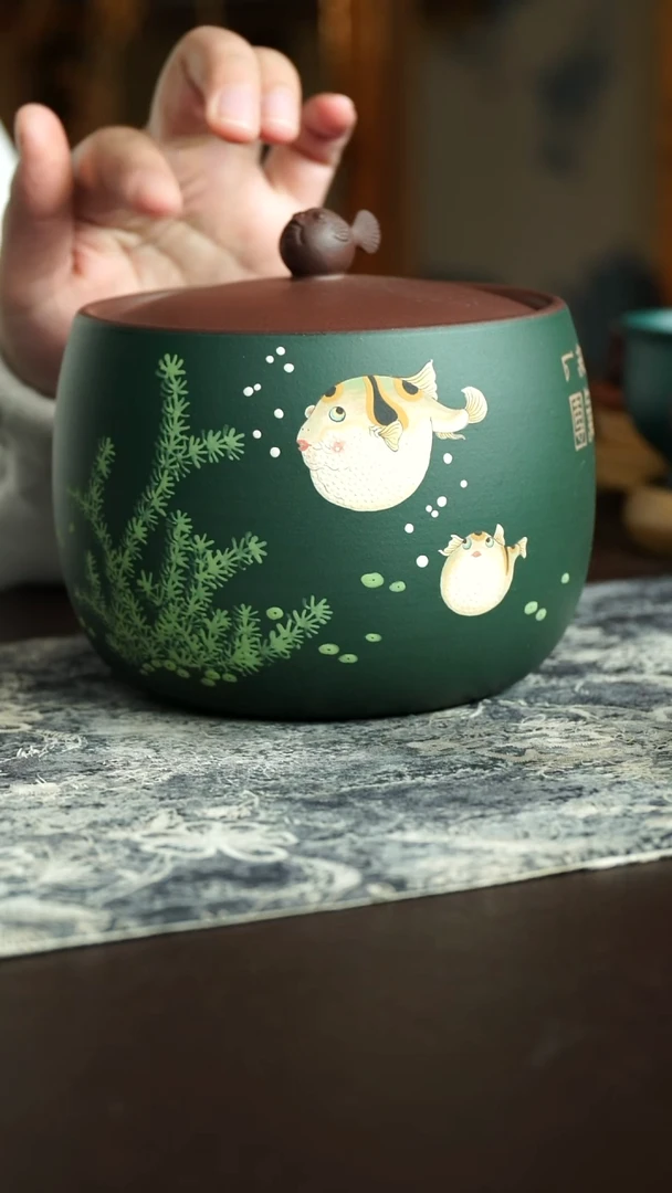 茶杯紫砂55号 新品茶叶罐250克 宜兴紫砂原矿作品