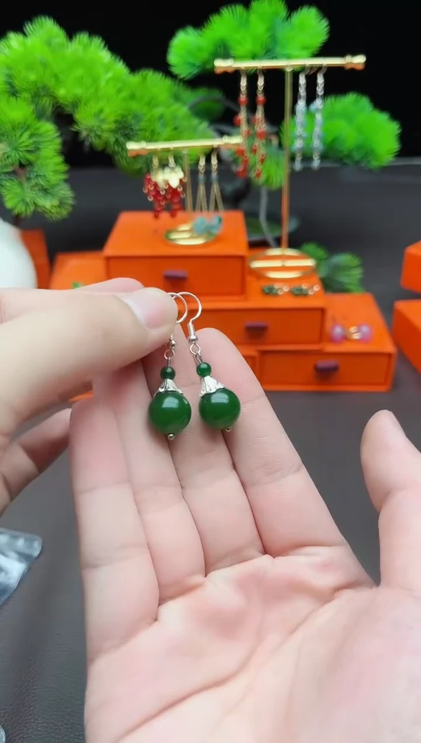 玛瑙/玉髓耳饰银S925镶嵌733000