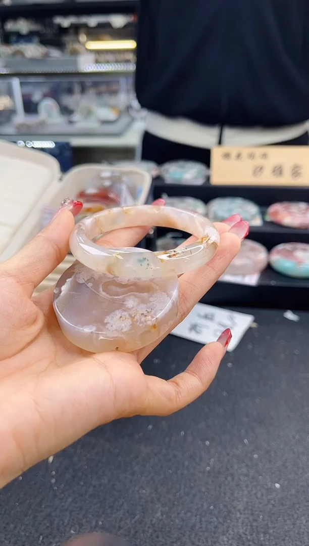 未镶嵌手镯石英质玉53-54圈口 （赠品镯心）3023