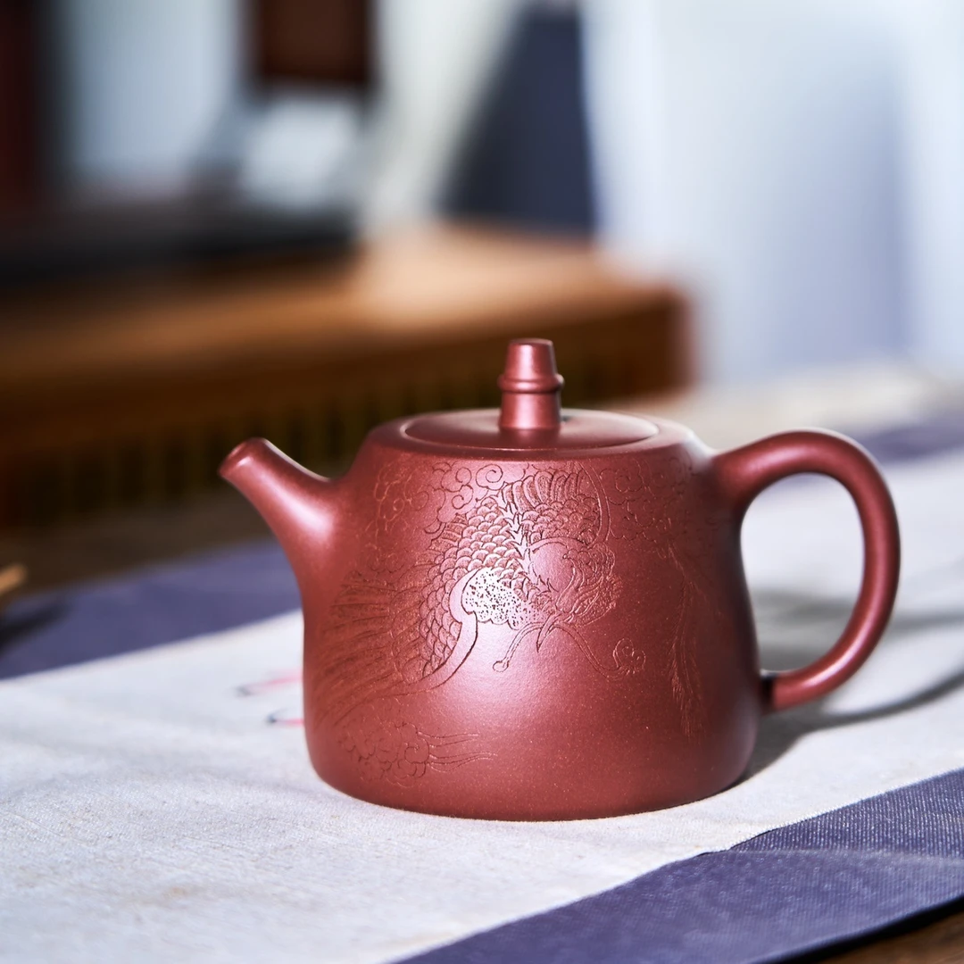 【全手工】紫砂壶 全手工制作 正高许敏芳 汉铎 老紫泥 320CC