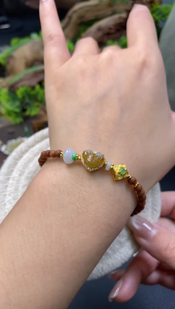 颈饰银S925镶嵌翡翠净货16388