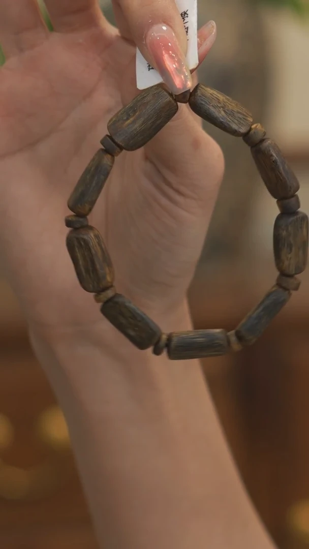 沉香手串【电白沉香集团】树心油带隔珠单圈06-08mm手串多样性发一