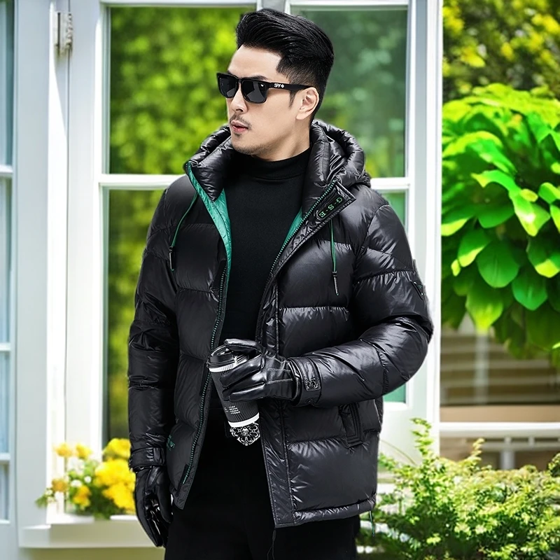 娜罗普西加厚保暖羽绒服男免洗冬季新款时尚潮流冬装连帽短款外套