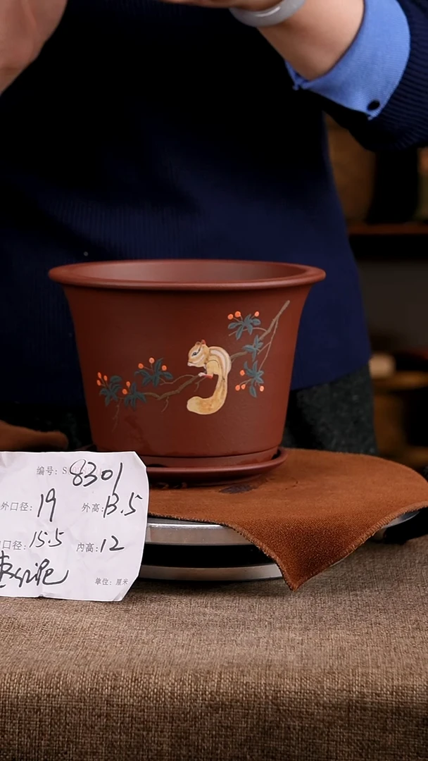 紫砂花盆花卉工艺8301+z