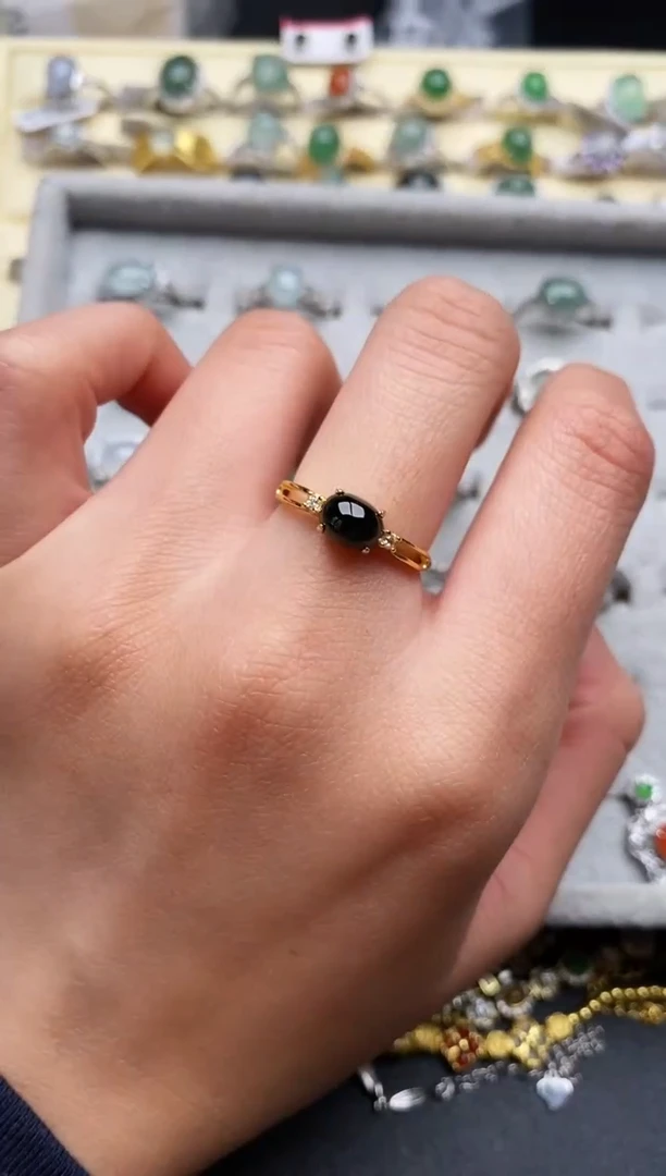 【闪购商品】翡翠戒指银S925镶嵌22222222+4