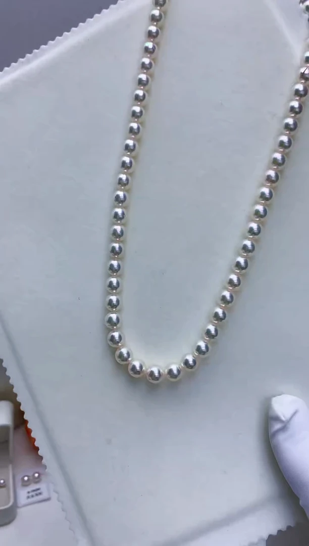 【闪购商品】海水珍珠饰品银S925镶嵌7-8满珠链