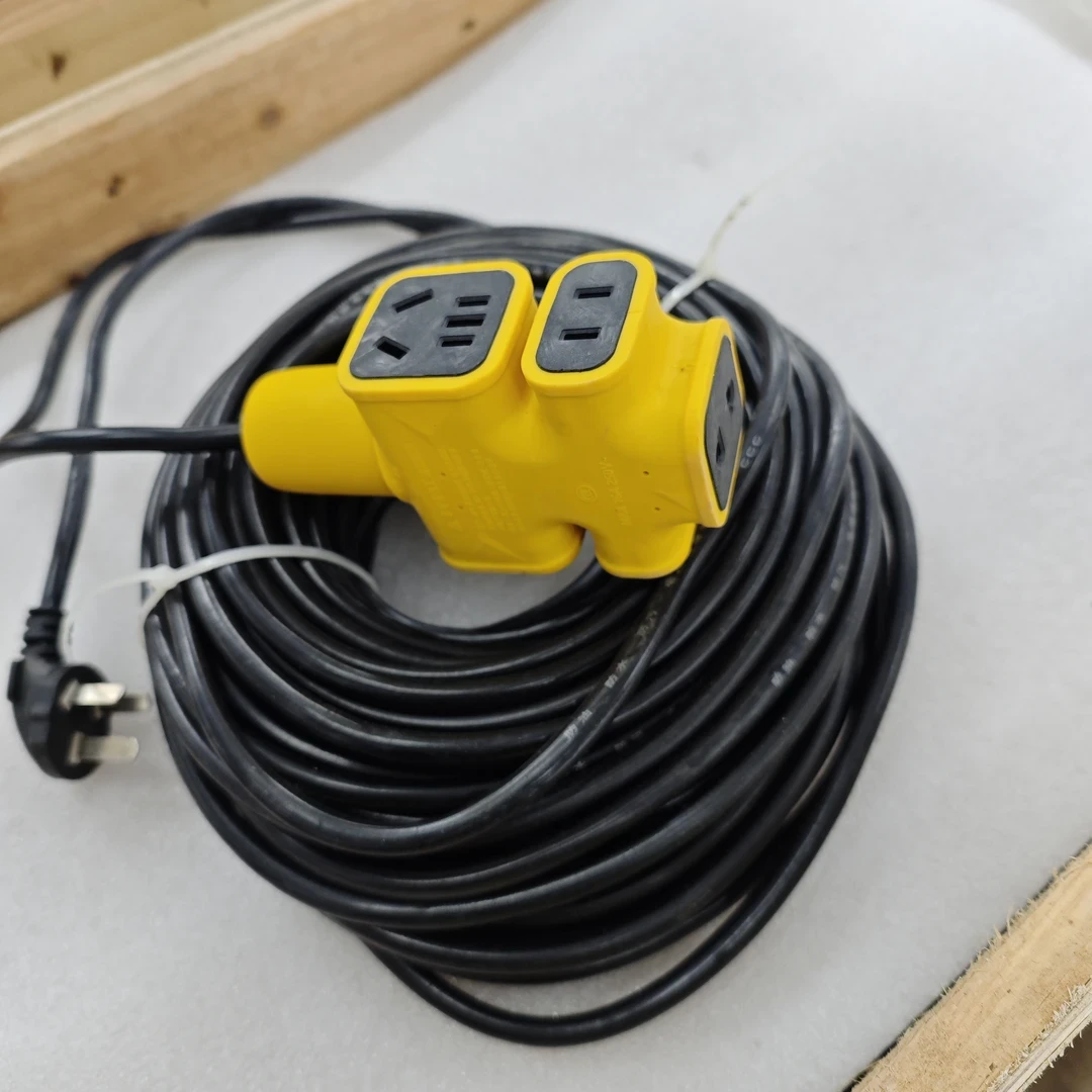 黑线电动车插座延长线接线板插排30米延长线接线板