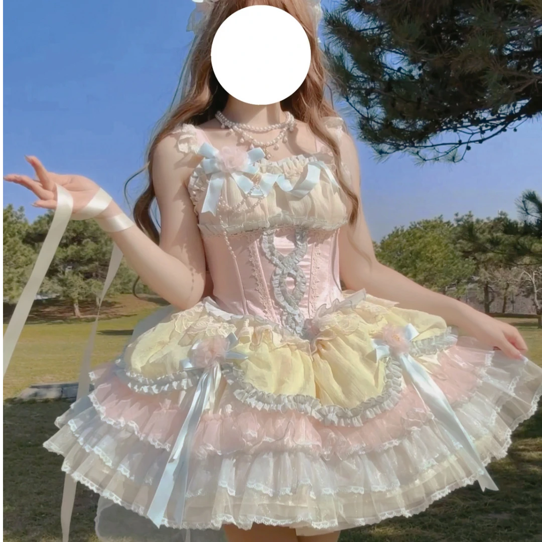 现货【流光礼盒JSK】织锦园Lolita原创芭蕾风甜美洛丽塔连衣裙夏季