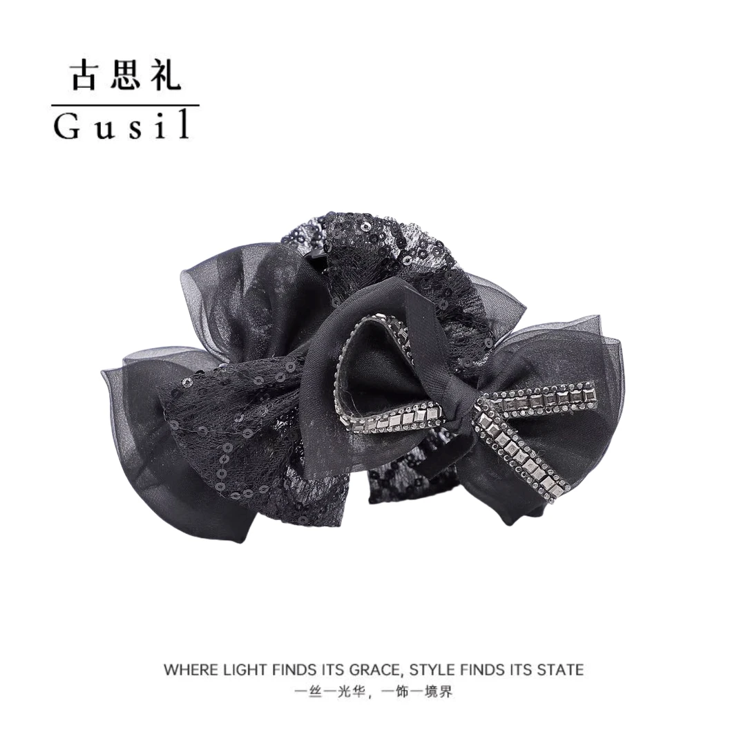 古思礼【晴悦】时尚百搭简约显气质全盘发抓夹精致黑色发饰抓夹GS85