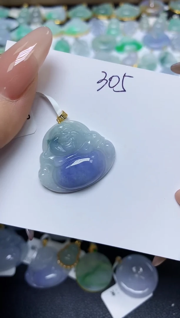 翡翠18K金镶嵌颈饰天然翡翠A货