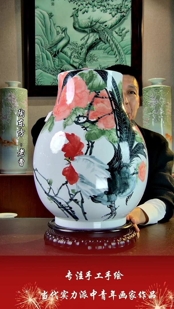 摆件景德镇陶东方陶瓷艺术作品插屏瓷板画