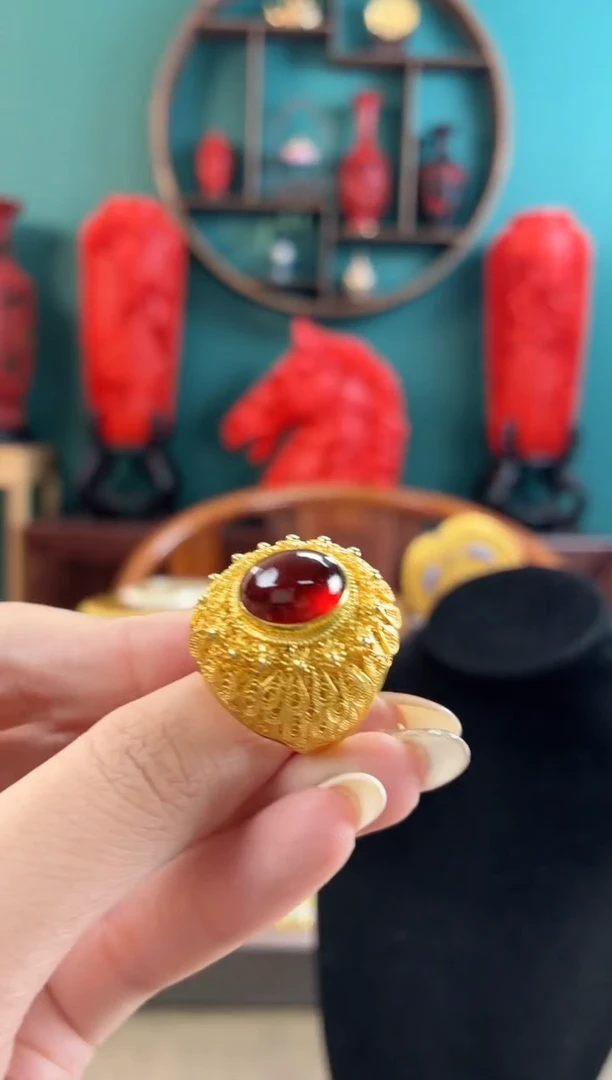 非遗手工花丝镶嵌戒指