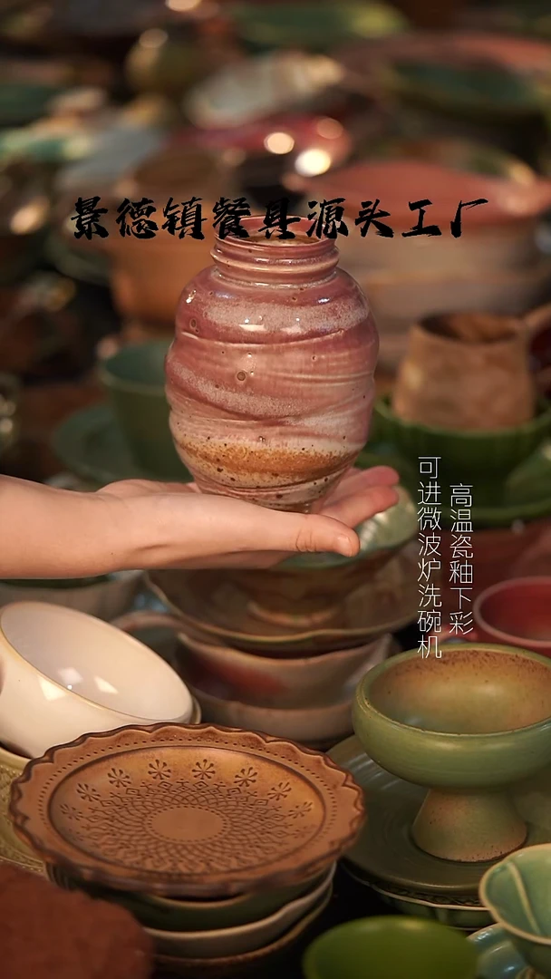摆件陶景德镇高温单色釉@@