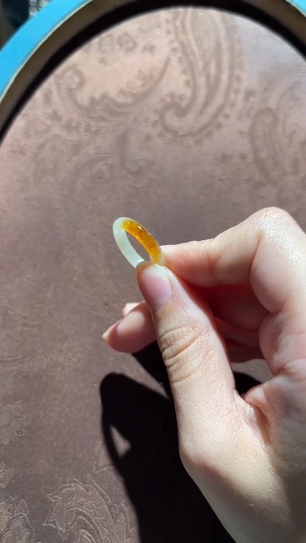 翡翠戒圈未镶嵌红翡绿翠