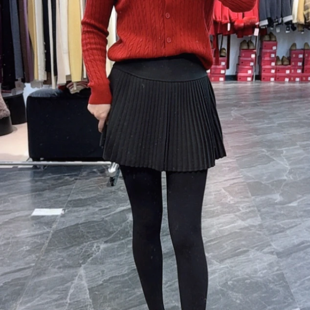 【赫本】加厚呢料百褶裙#920