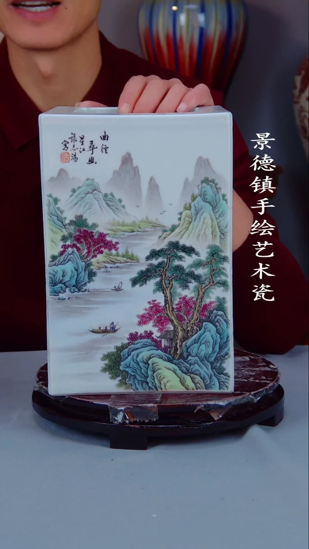 摆件陶景德镇手工手绘陶瓷摆件55