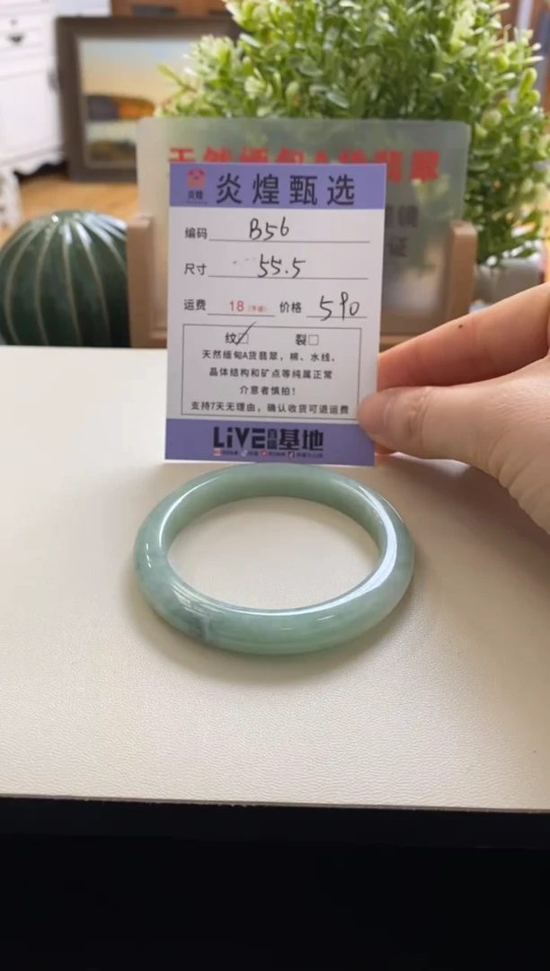 未镶嵌手镯翡翠圈口55.8编码b56