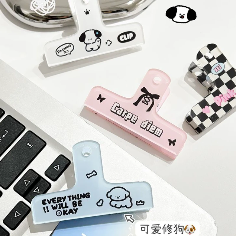 复古亚克力高颜值便签夹文具手帐试卷长尾票据可爱收纳小夹子