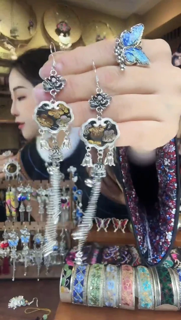 刺绣非遗刺绣民族风耳环