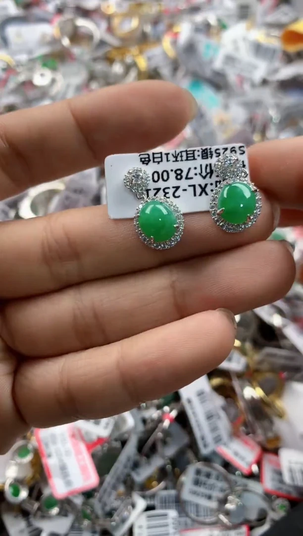 银S925镶嵌戒指翡翠999  5