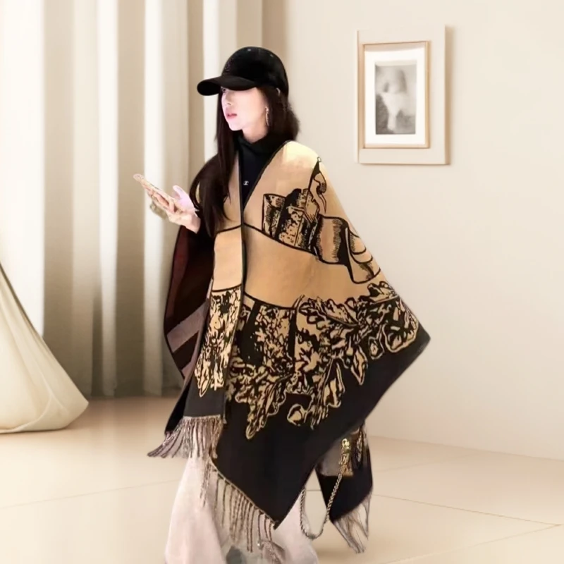 正确版本同款秋冬披肩围巾保暖围脖时尚披肩