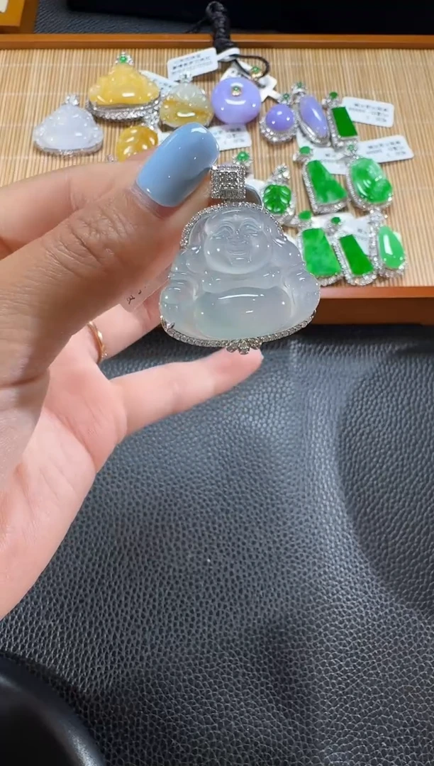 【闪购商品】翡翠颈饰18K金镶嵌【源头工厂】钻石镶嵌