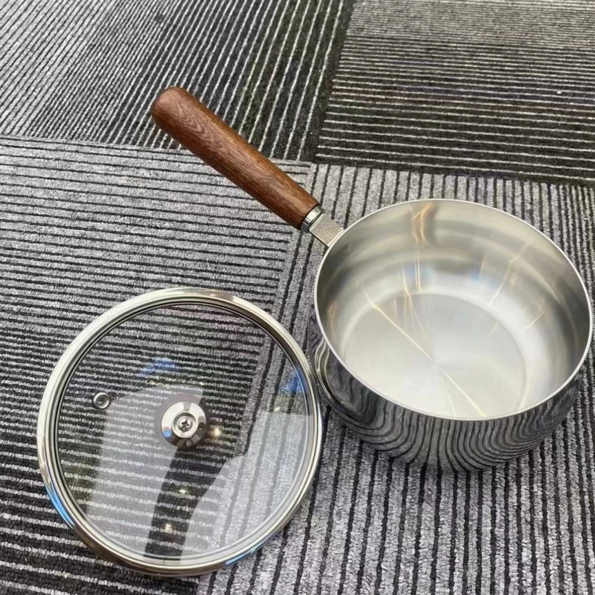 【可药水检测】三层钢316L奶锅不锈钢辅食锅婴儿小锅煮面煮锅/火锅