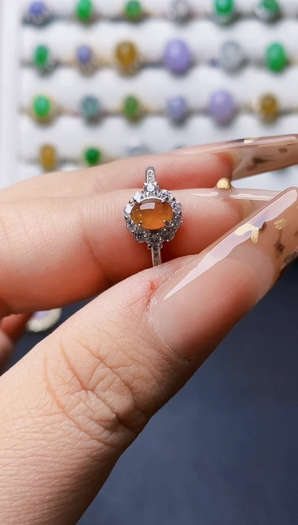 银S925镶嵌戒指翡翠0029