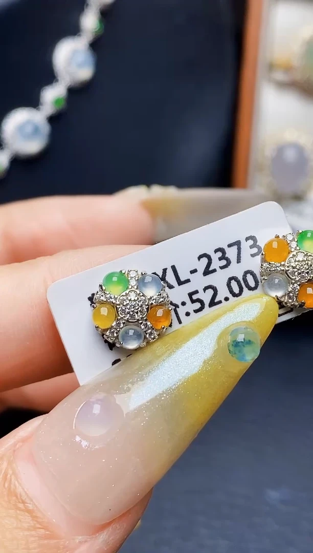 银S925镶嵌戒指翡翠7015