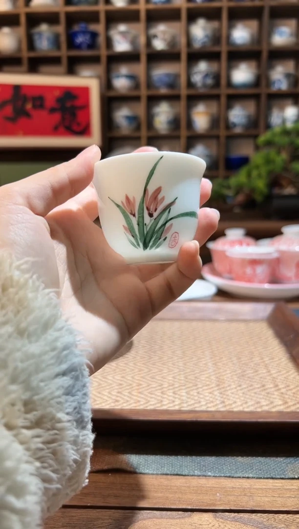 【闪购商品】手绘兰花主人杯