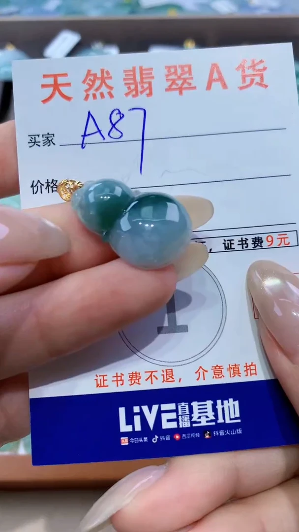颈饰未镶嵌翡翠天然翡翠A货挂件