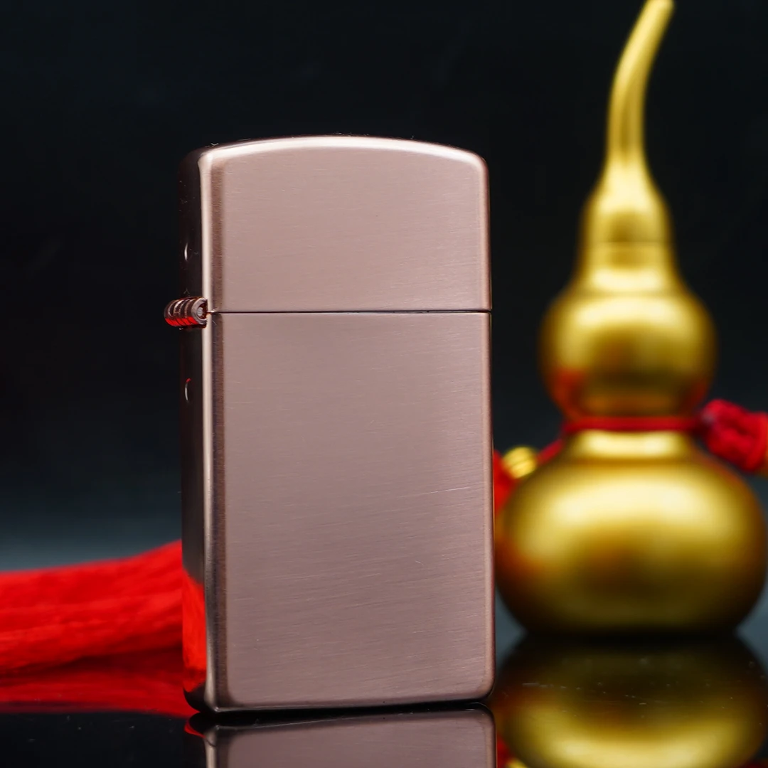 ZIPPO/之宝打火机玫瑰金光板窄机（紫绡熔梦）男士高档防风经典DYJ1