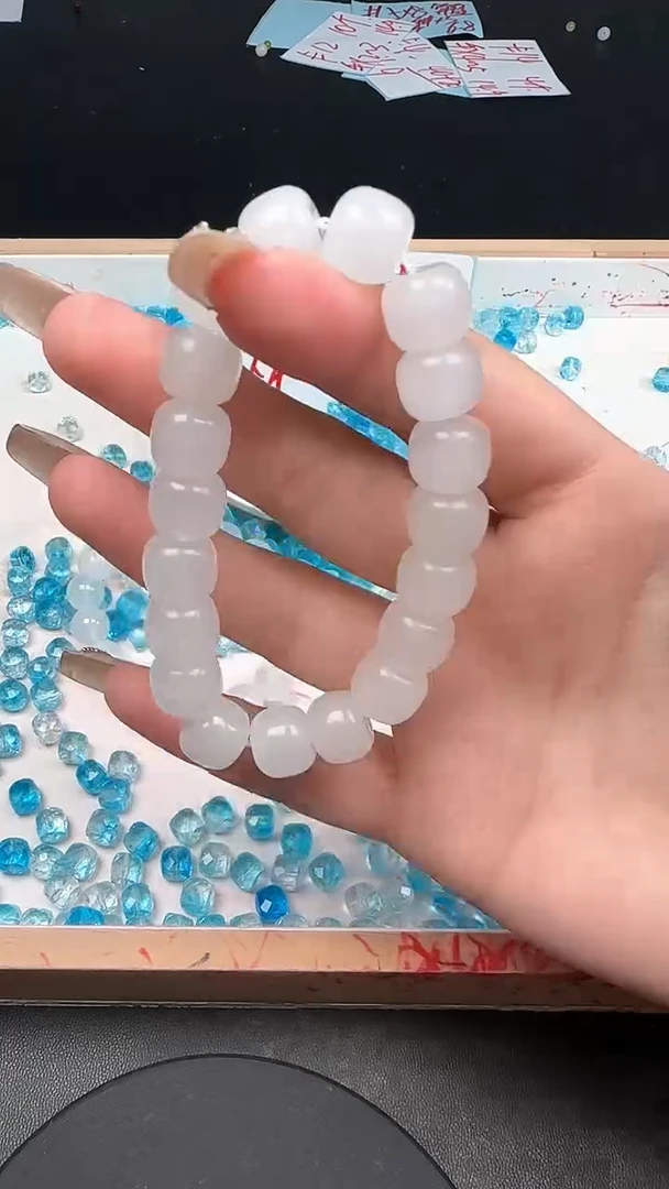 未镶嵌和田玉珠宝半成品白玉N171卡10mm散珠20颗