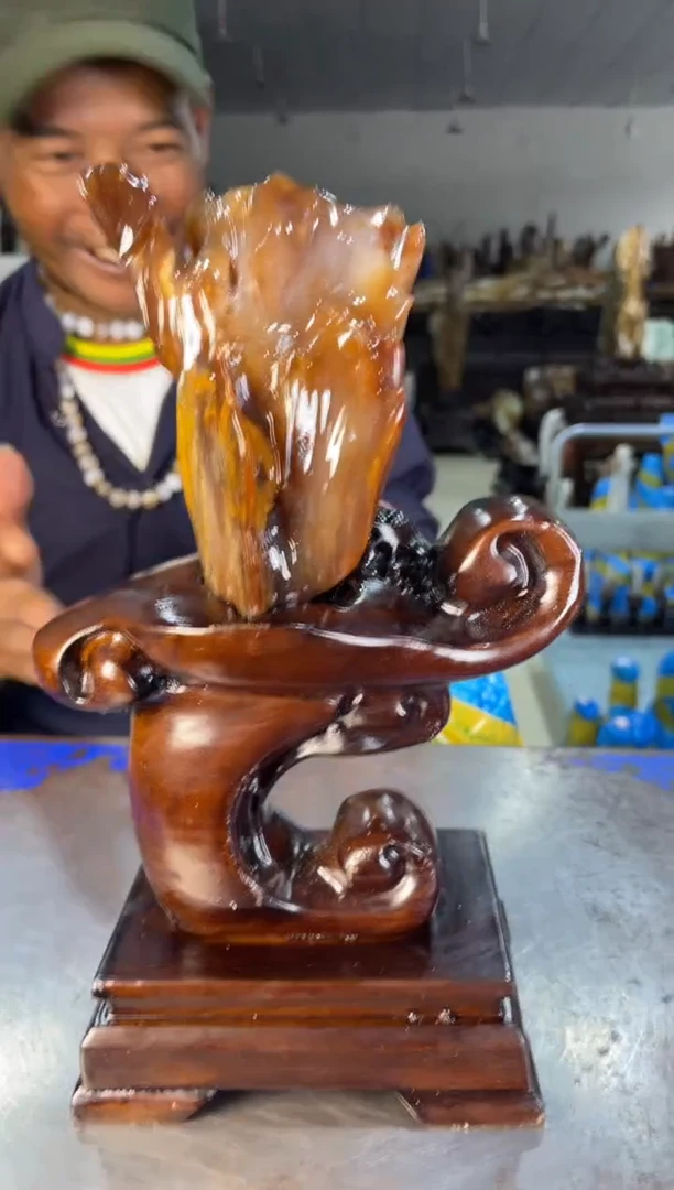 未镶嵌摆件硅化玉6