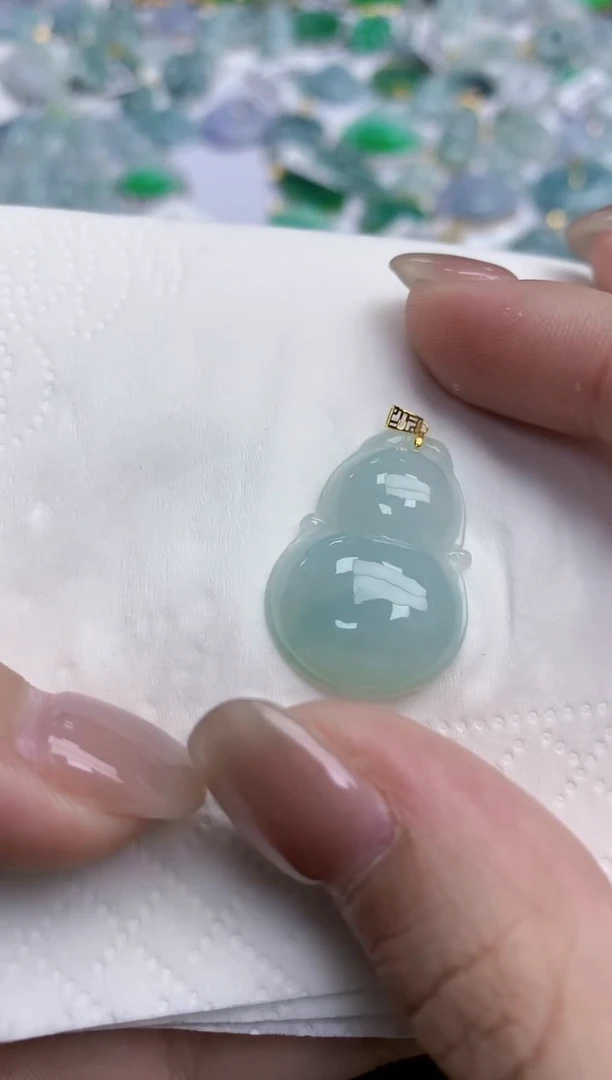 【闪购商品】翡翠颈饰18K金镶嵌天然缅甸翡翠A货