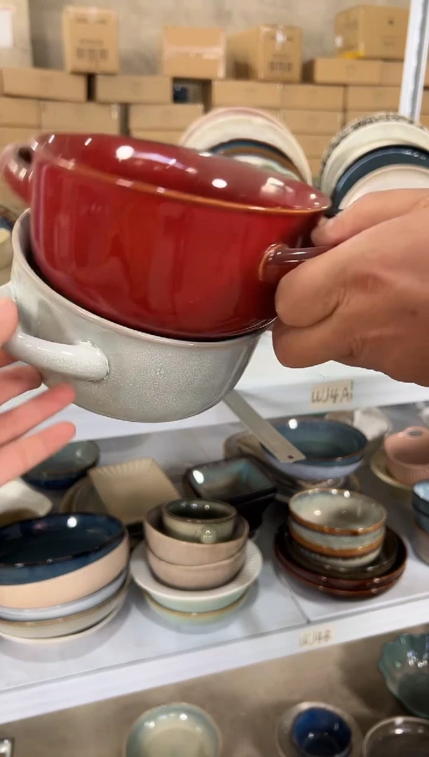 陶瓷外贸尾货瑕疵满20包邮X 新品双耳