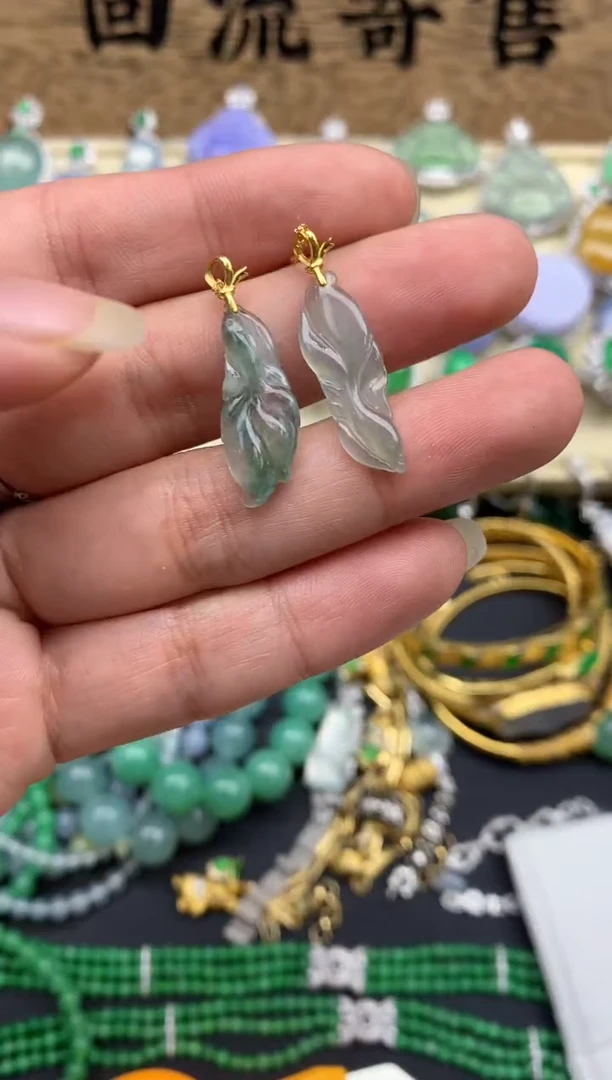 【闪购商品】翡翠耳饰18K金镶嵌342-中国好珍宝