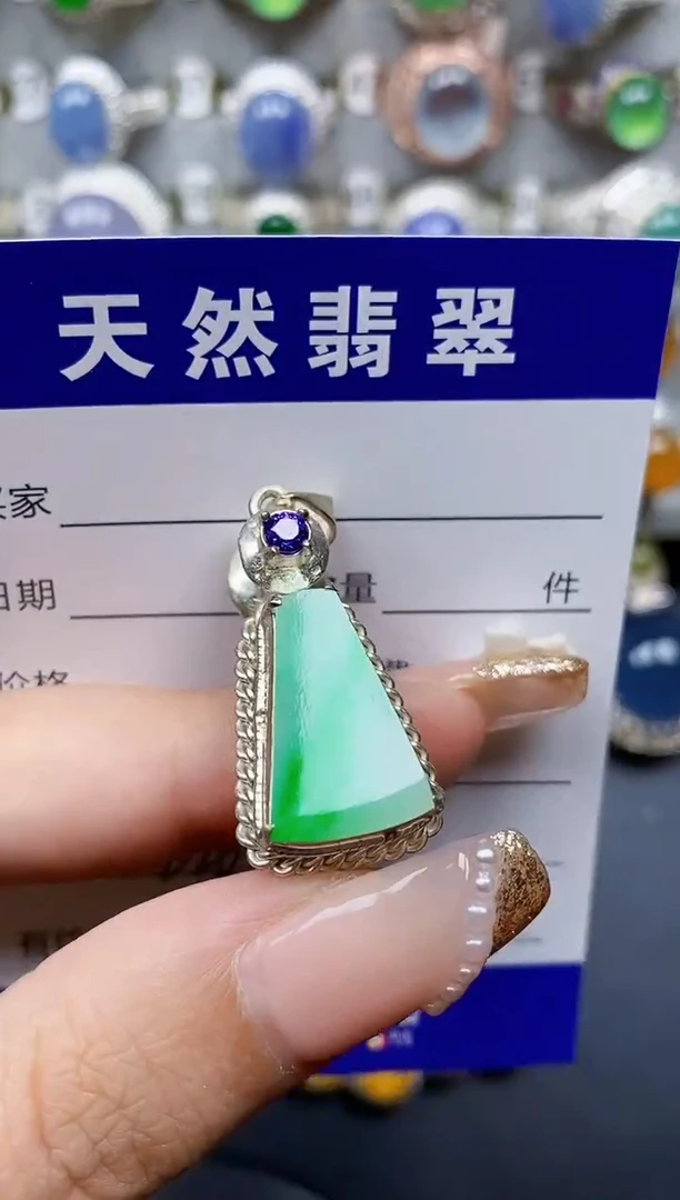 翡翠银S925镶嵌颈饰228