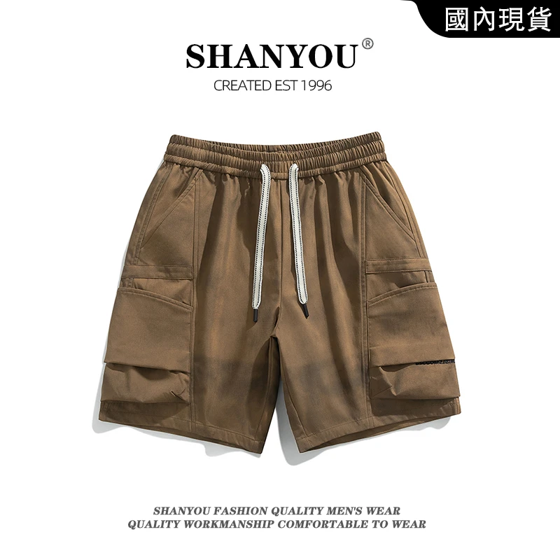 夏季男款工装短裤宽松大口袋五分休闲裤子高级感冰感速干运动短裤