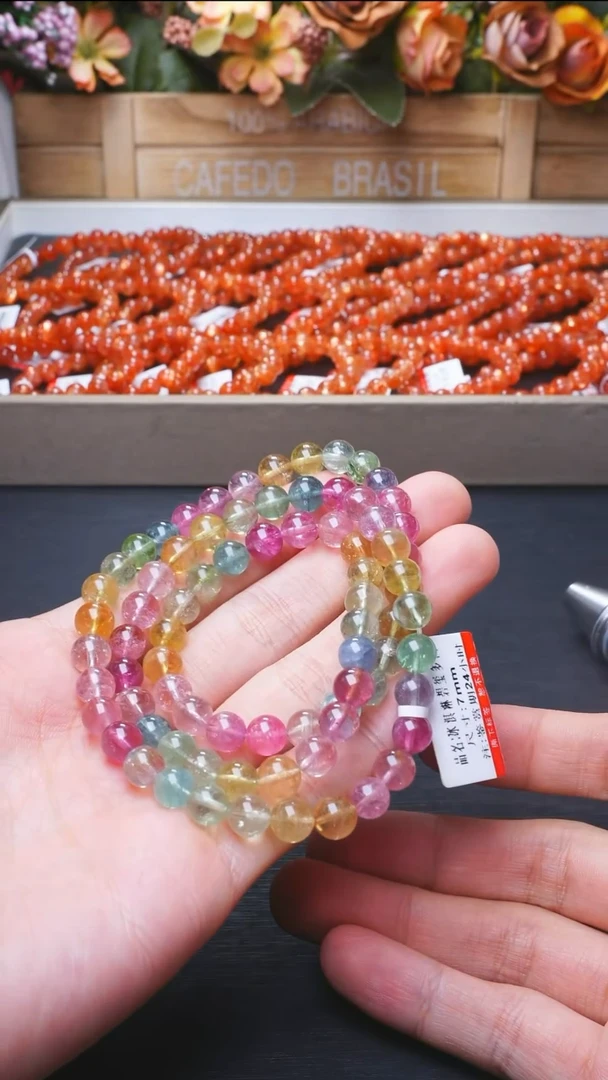 L016冰淇淋多圈7mm未镶嵌碧玺多样性