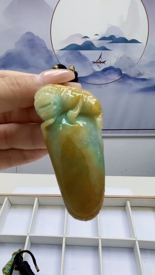 定制翡翠未镶嵌5028xx-毛货挂件84