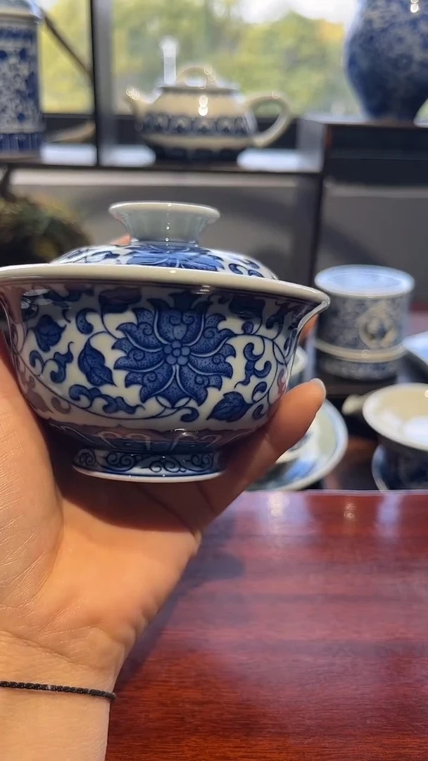 镹曰柴窑手工手绘青花