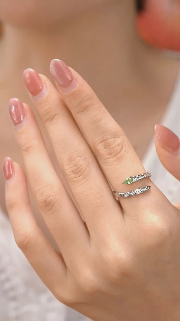 银S925镶嵌戒指石榴石KT24090405