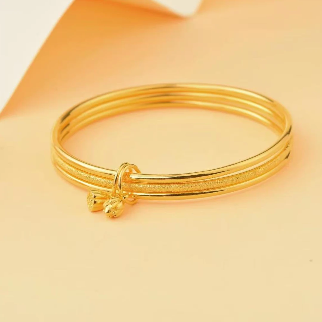 足银手镯 【三生三世手镯】古法磨砂素款轻奢气质时尚百搭经典手镯