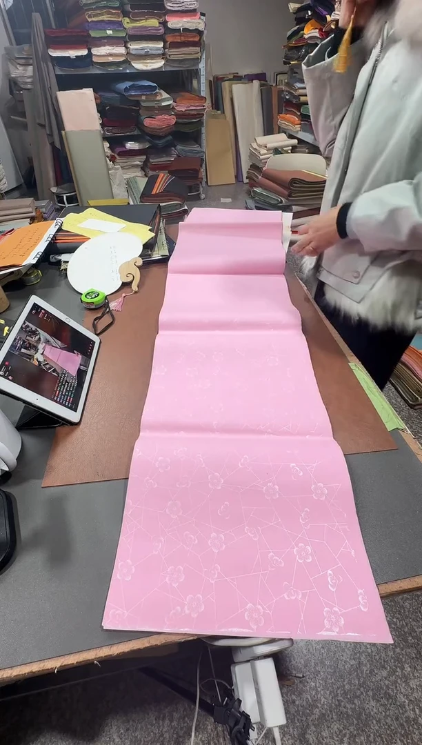 34*138 淡粉色生宣描银冰梅25张