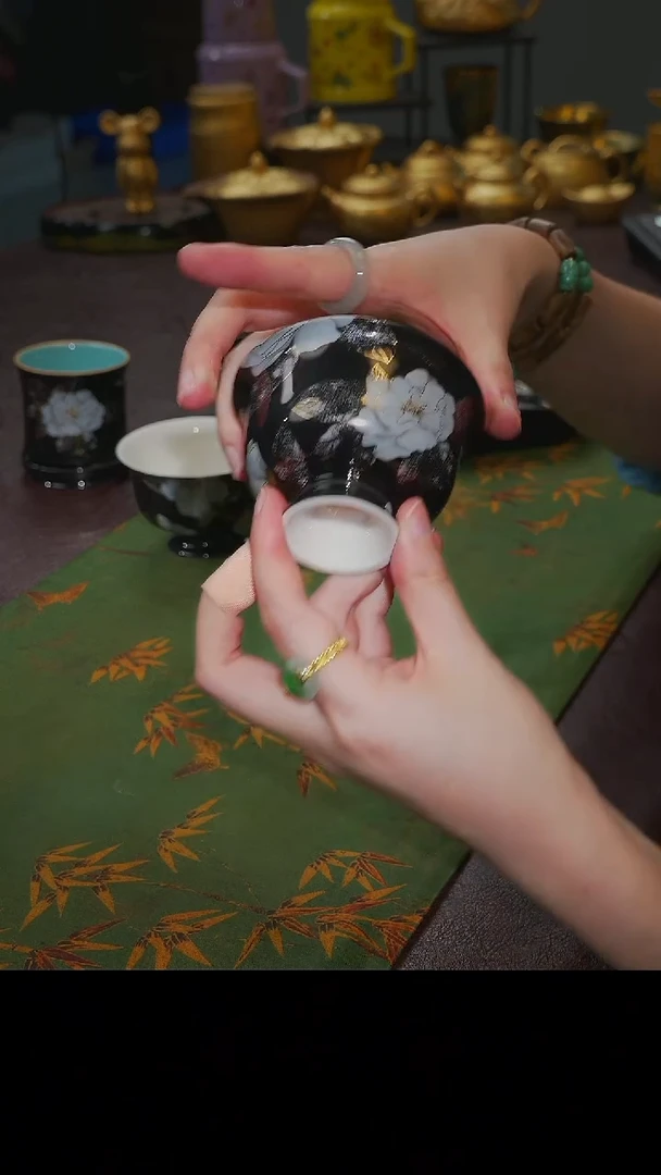 茶杯紫砂【宜景窑黑帝系列】茉莉杯子