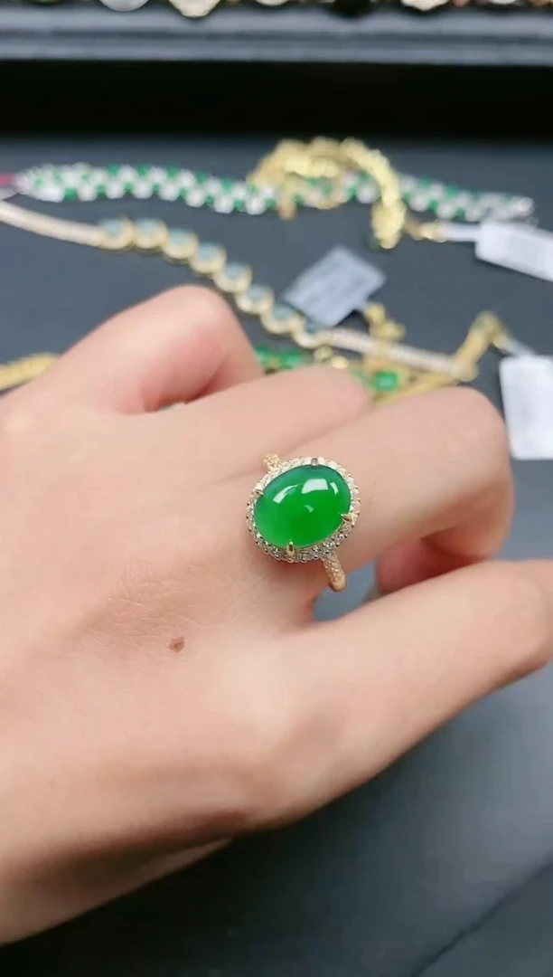 翡翠戒指银S925镶嵌1111111
