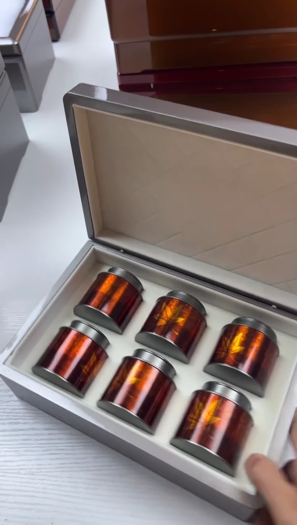 烤漆6小合金罐高端礼盒1套银灰色